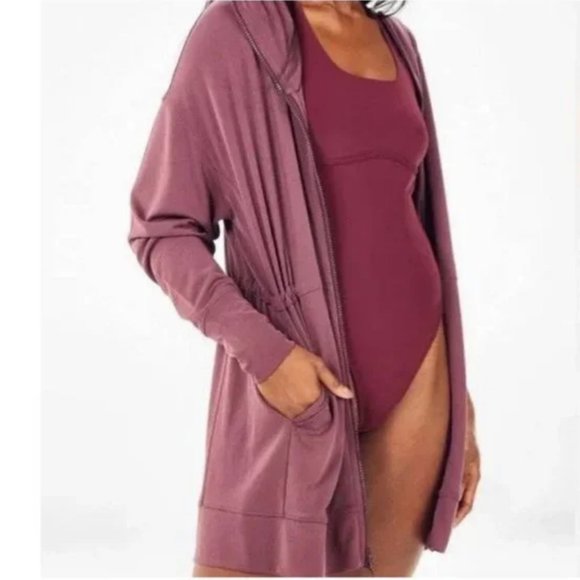 Fabletics Oversized Leah Purple Zip Up Hoodie - Picture 1 of 9